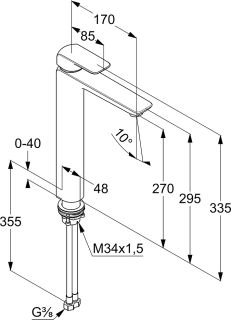 Смеситель для раковины-чаши Kludi Ameo хром 412980575